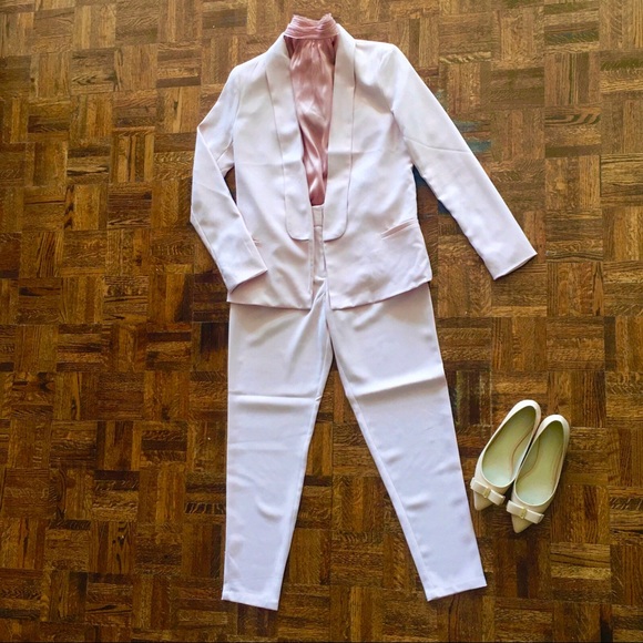 Zara Dusty Rose Pink Satin High Neck Blouse - Picture 7 of 9